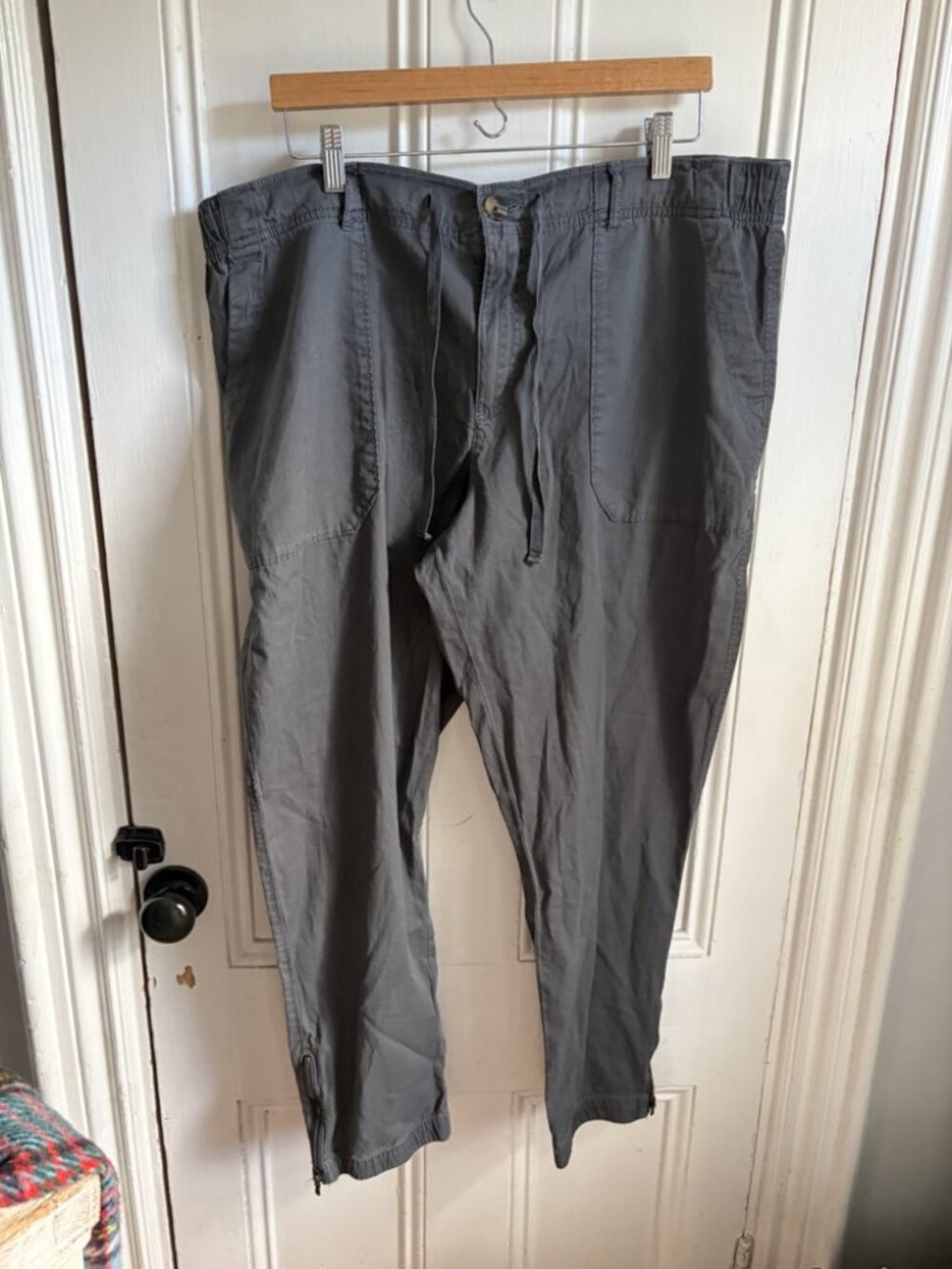 Sonoma Gray Utility Joggers Zip Ankle Drawstring Tapered Pants Women's XXL